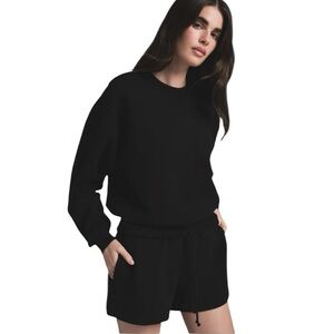 Skims Classic Cotton Fleece Blend Shorts Black Terry Fleeces Relax Shorts